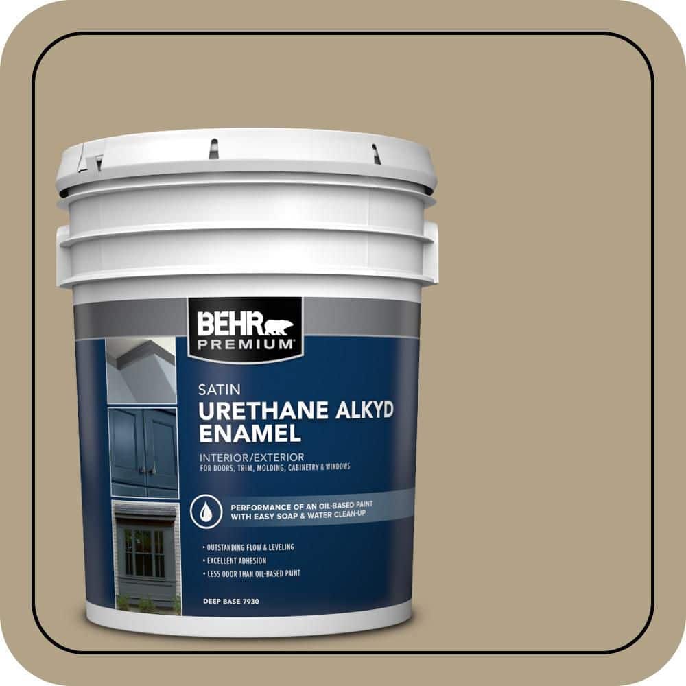 BEHR PREMIUM 5 gal. Home Decorators Collection #HDC-NT-12 Curly Willow Urethane Alkyd Satin Enamel Interior/Exterior Paint