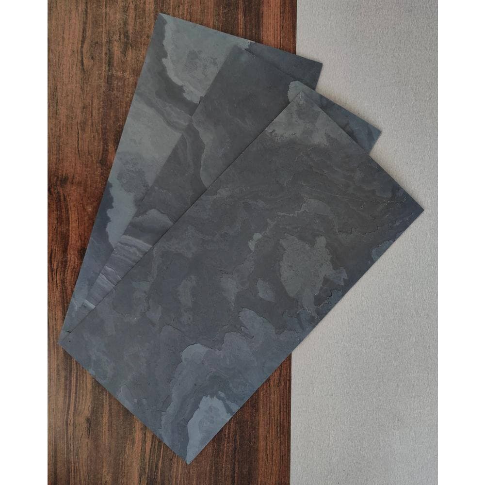 Dundee Deco Falkirk Johnstone 2/25 in. x 2 ft. x 1 ft. Peel & Stick Black Stone Veneer Decorative Wall Paneling (3)