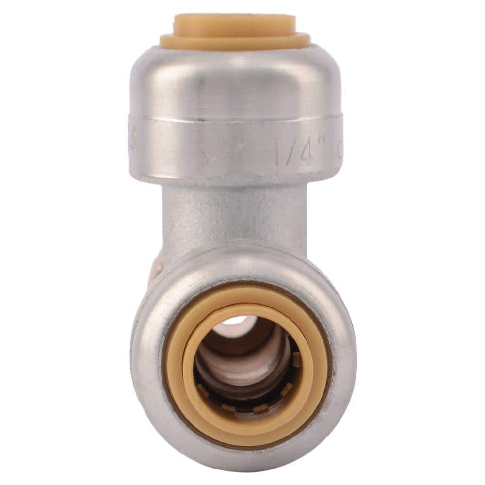 SharkBite 1/4 in. Push-to-Connect x 3/8 in. Compression Chrome-Plated Brass Tee Adapter Stop Valve (3)