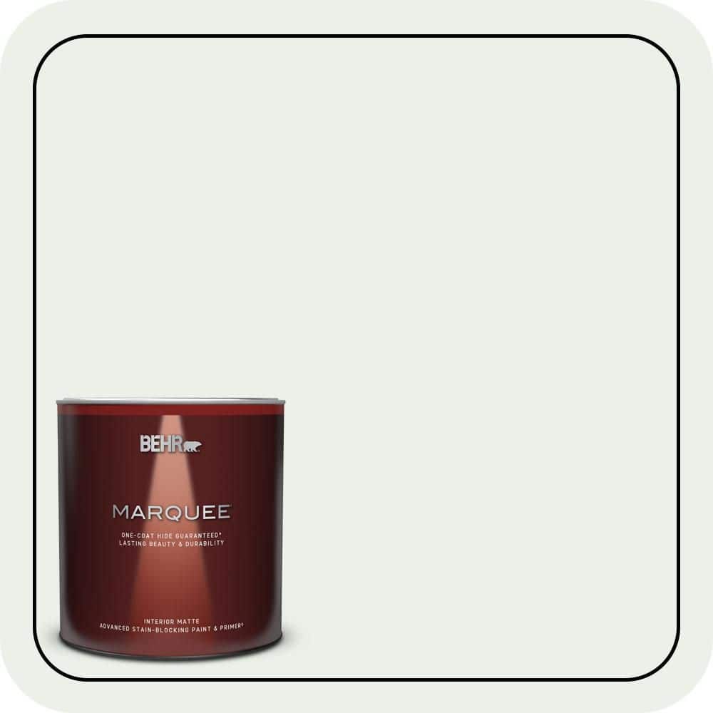 BEHR MARQUEE 1 qt. #470E-1 Breakwater White Matte Interior Paint & Primer