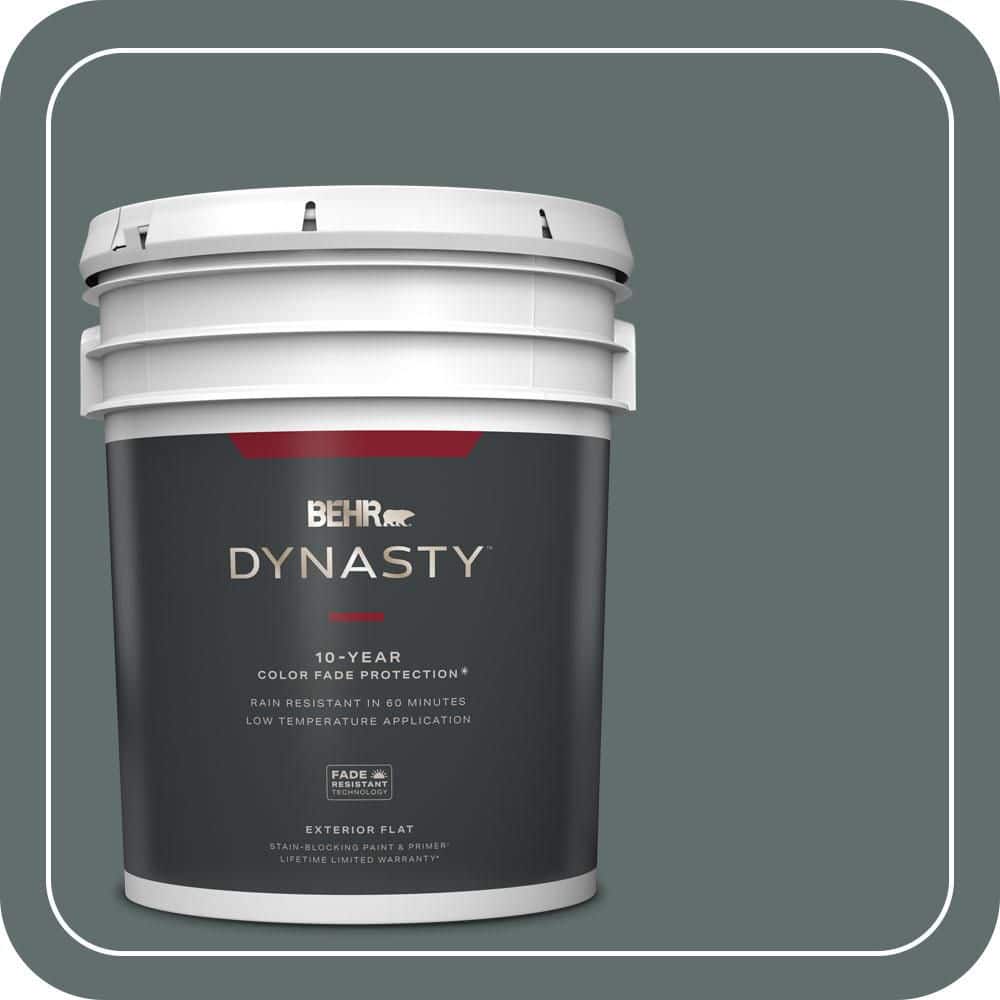 BEHR DYNASTY 5 gal. #PPU12-19 Mountain Pine Flat Exterior Stain-Blocking Paint & Primer