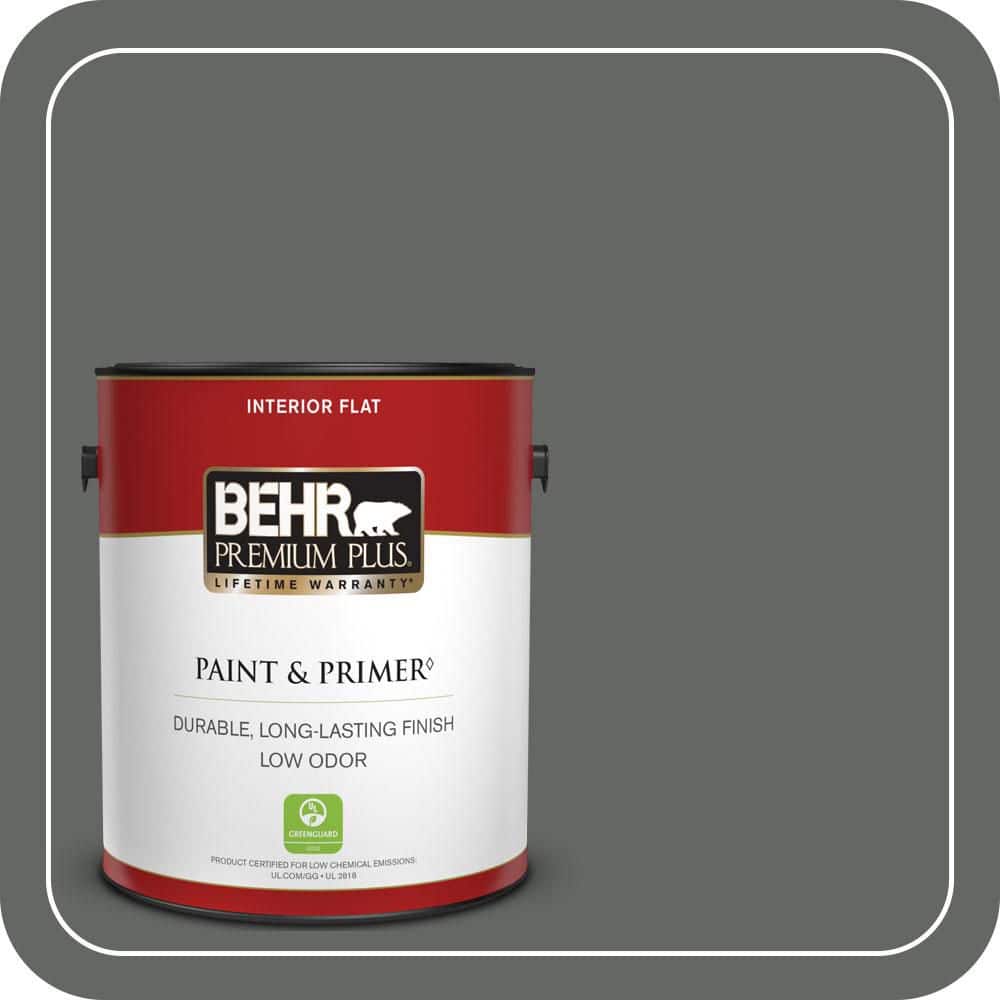 BEHR PREMIUM PLUS 1 gal. #PPU25-02 Black Locust Flat Low Odor Interior Paint & Primer