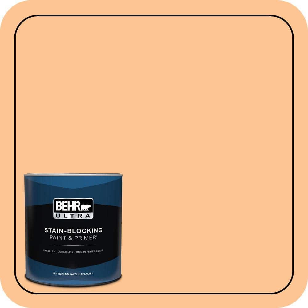 BEHR ULTRA 1 qt. #P220-4 Dainty Apricot Satin Enamel Exterior Paint & Primer
