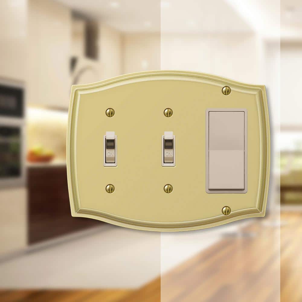 AMERELLE Vineyard 3 Gang 2-Toggle and 1-Rocker Steel Wall Plate (2)