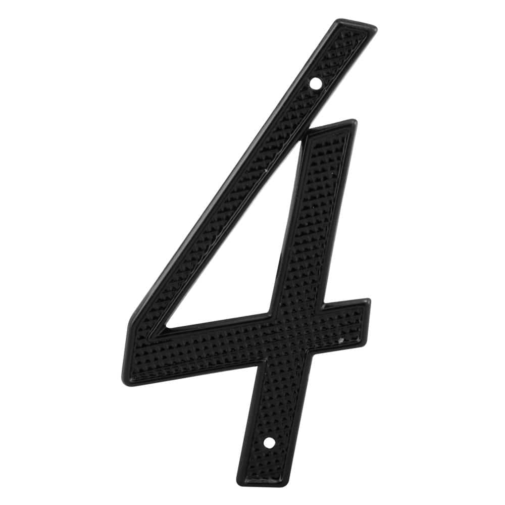 Prime-Line 4 in. House Number 4, Diecast, Black Finish (1)