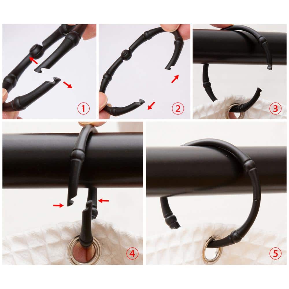 Utopia Alley Shower Victoria Curtain Rings in Black (Set of 12) (2)