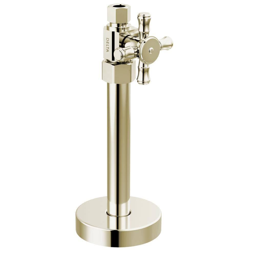 Delta 1/2 in. x 7.63 in. L Polished Nickel Brass Straight Supply Stop Valve (1)