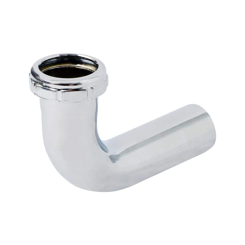 PLUMBFLEX 1-1/4 in. x 12 in. Brass Slip Elbow for Tubular Drain Applications, 17GA, Chrome Plated (1)
