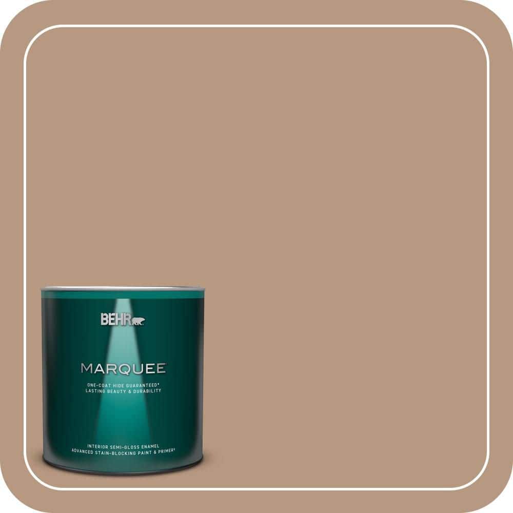 BEHR MARQUEE 1 qt. #MQ2-41 Cavern Clay One-Coat Hide Semi-Gloss Enamel Interior Paint & Primer