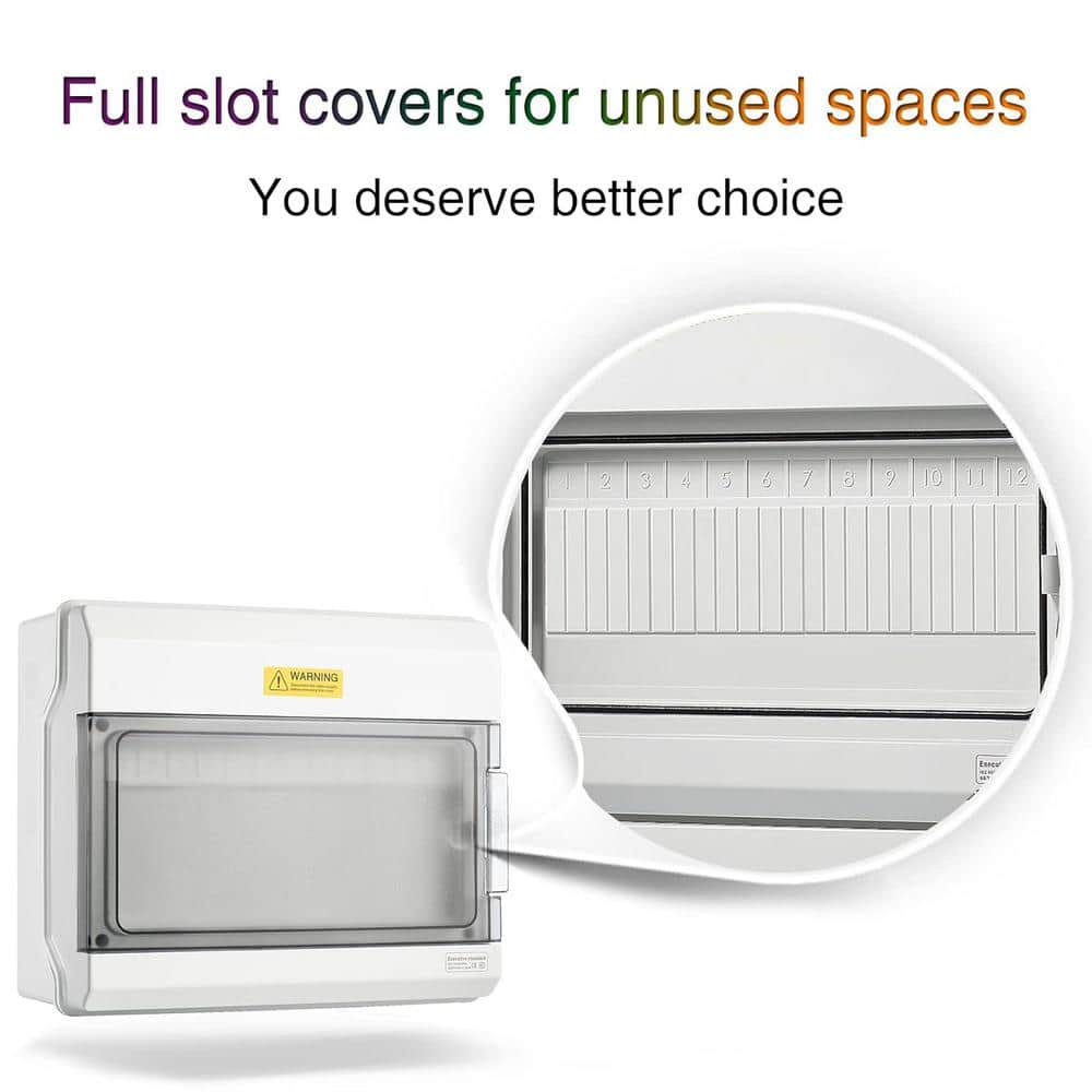 Lukyamzn 12 Way Outdoor Breaker Box IP65 ABS Plastic Din Rail Power Distribution Enclosure with Clear Cover - (1-Pack) (3)