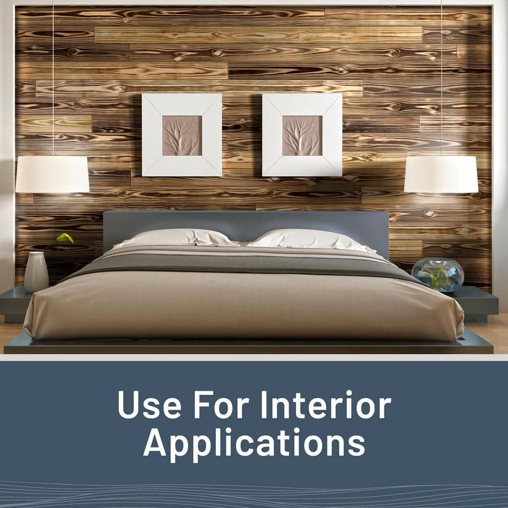 Edge 1 in. 6 in. 8 ft. Charred Wood Natural Pine Shiplap Board (4-Pack) (2)