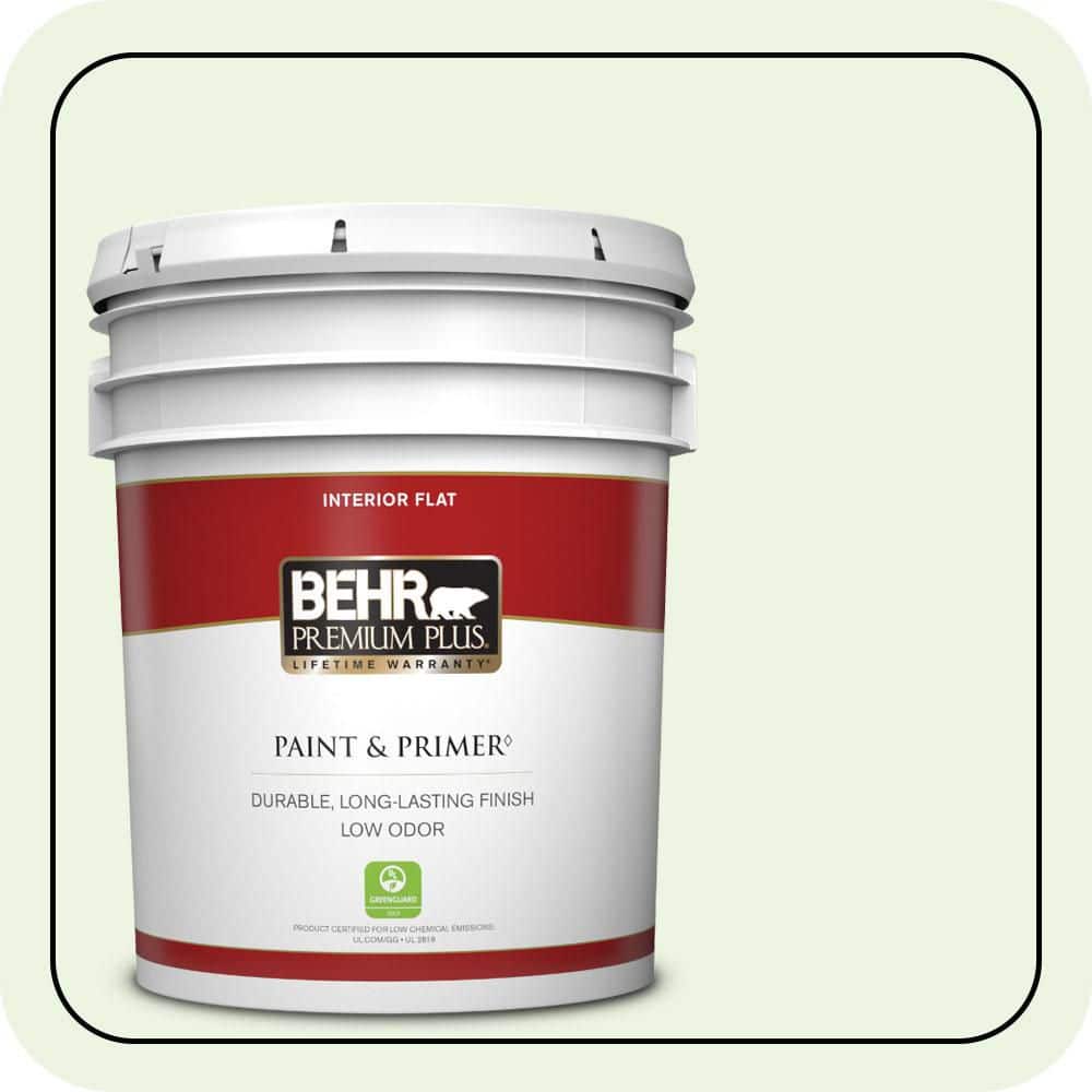 BEHR PREMIUM PLUS 5 gal. #430A-1 Mint Hint Flat Low Odor Interior Paint & Primer