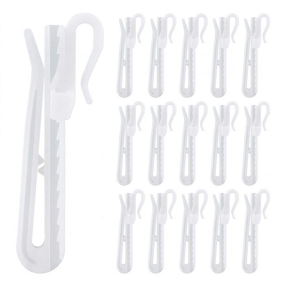 KHKFY 80-Pack Adjustable Plastic Pinch Pleat Curtain Hooks Clips for Window Door and Shower Curtain, White (1)