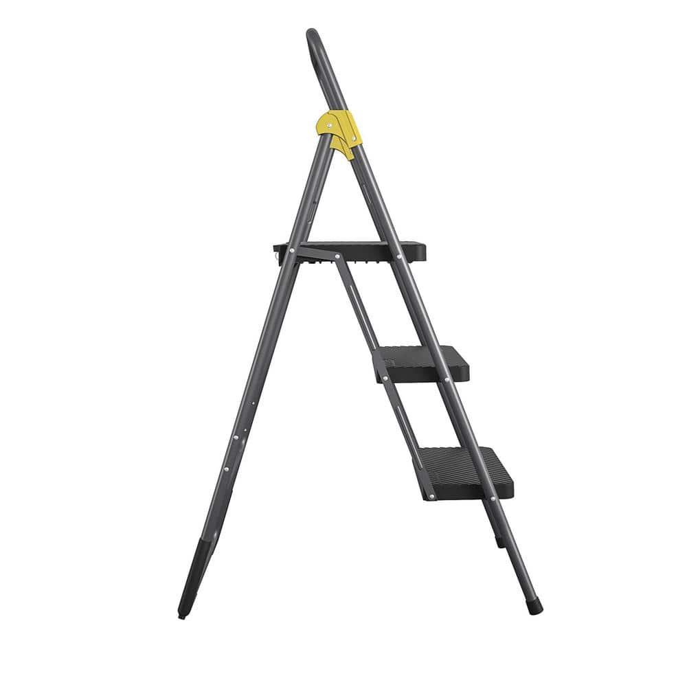 Cosco 3-Step Commercial Steel Folding Step Stool with 300 lb. Load Capacity Type 1A Duty Rating (3)