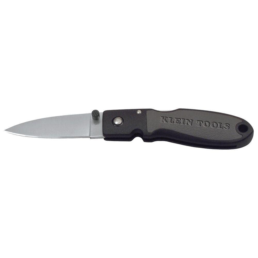 Klein Tools Lightweight Lockback Knife, 2-3/8-Inch Drop Point Blade, Black Handle (1)