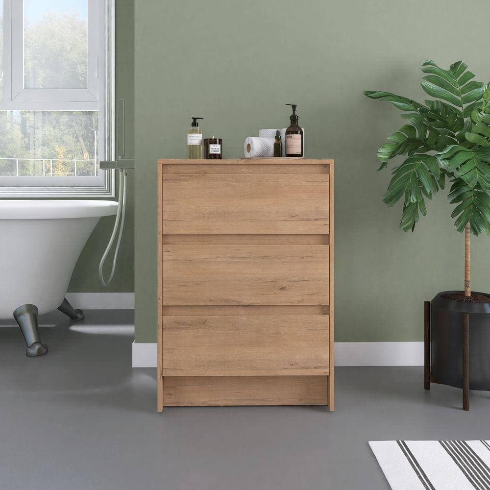 UPIKER 23.4 in. W Freestanding Storage Cabinet in Brown 1-Pieces Unassembled (2)