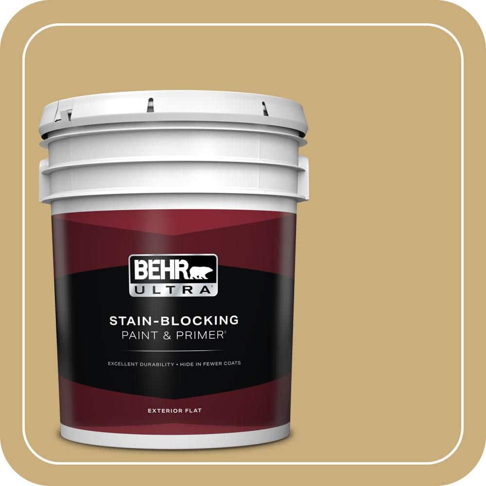 BEHR ULTRA 5 gal. #PPU6-16 Cup Of Tea Flat Exterior Paint & Primer