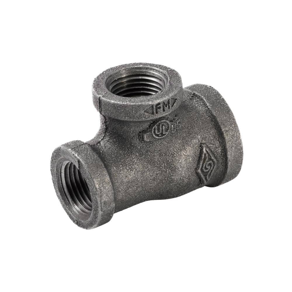Southland 3/4 in. x 1/2 in. x 1/2 in. Black Malleable Iron FIP x FIP x FIB Reducing Tee Fitting (1)
