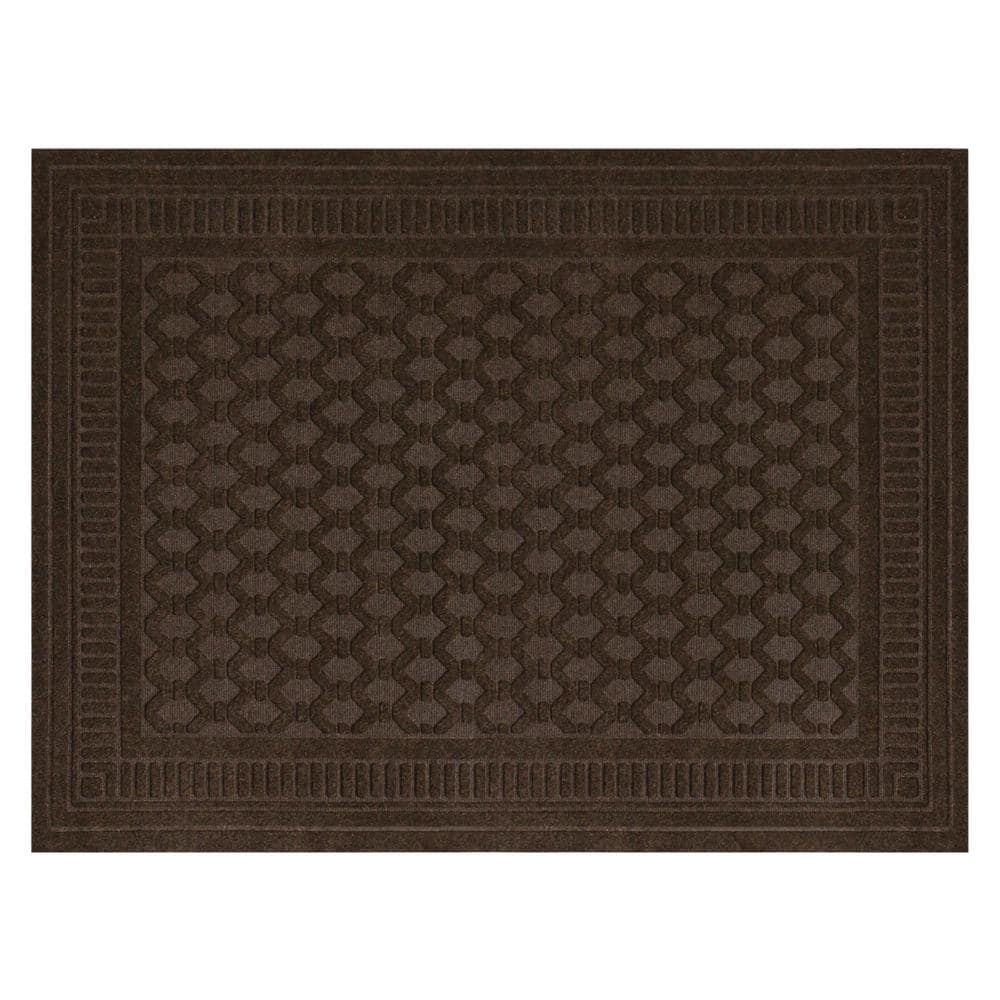 TrafficMaster Embossed Mocha Brown 3 ft. x 4 ft. Indoor Outdoor Door Mat (2)