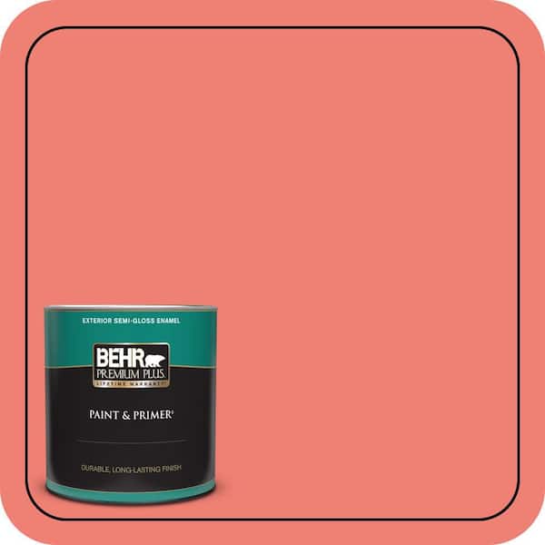 BEHR PREMIUM PLUS #170B-5 Youthful Coral Enamel Low Odor & Primer (2)