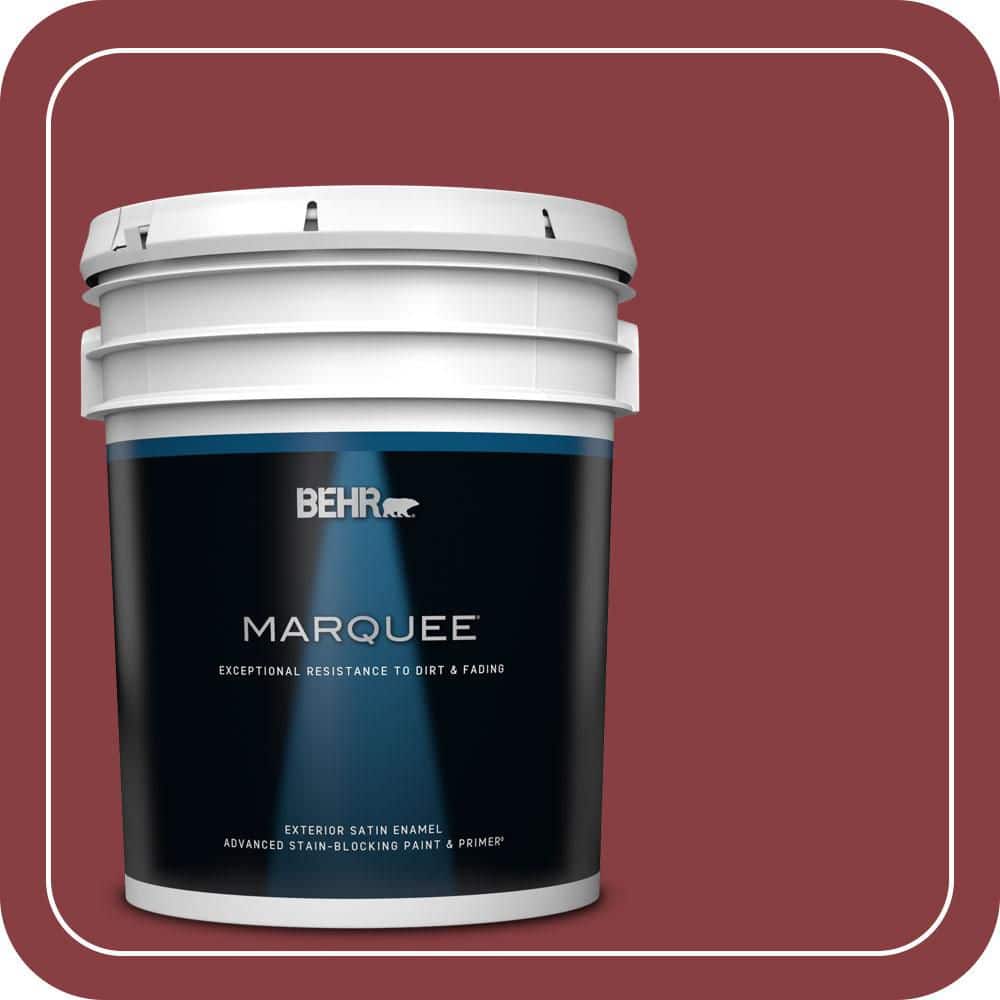 BEHR MARQUEE 5 gal. #S-G-140 Cherry Cobbler Satin Enamel Exterior Paint & Primer
