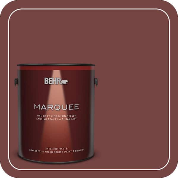 BEHR MARQUEE 1 gal. #S130-7 Cherry Cola Matte Interior Paint & Primer (2)