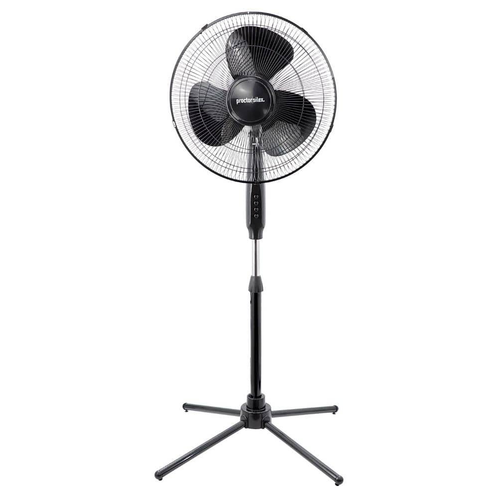 Proctor Silex 3 Speed 16 in. 50-Watt Oscillating Standing Fan in Black