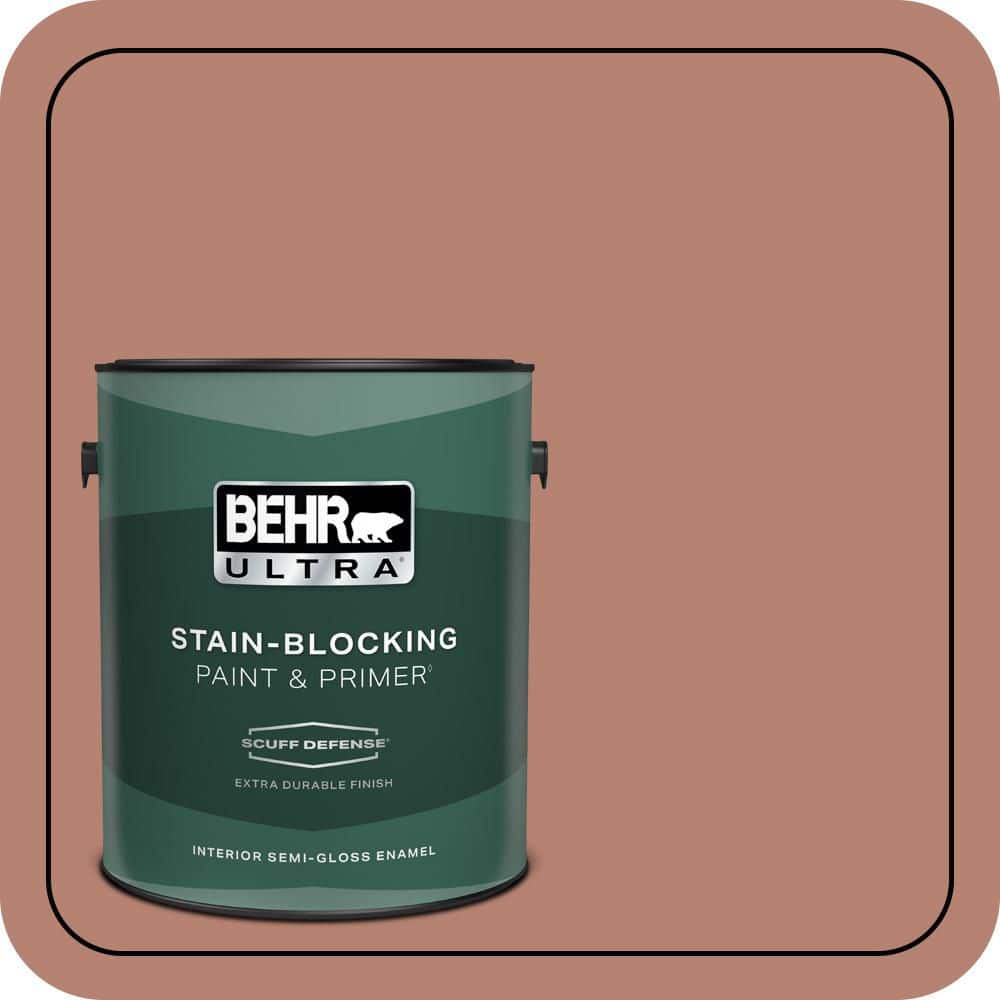 BEHR ULTRA 1 gal. #S180-5 Auburn Glaze Extra Durable Semi-Gloss Enamel Interior Paint & Primer
