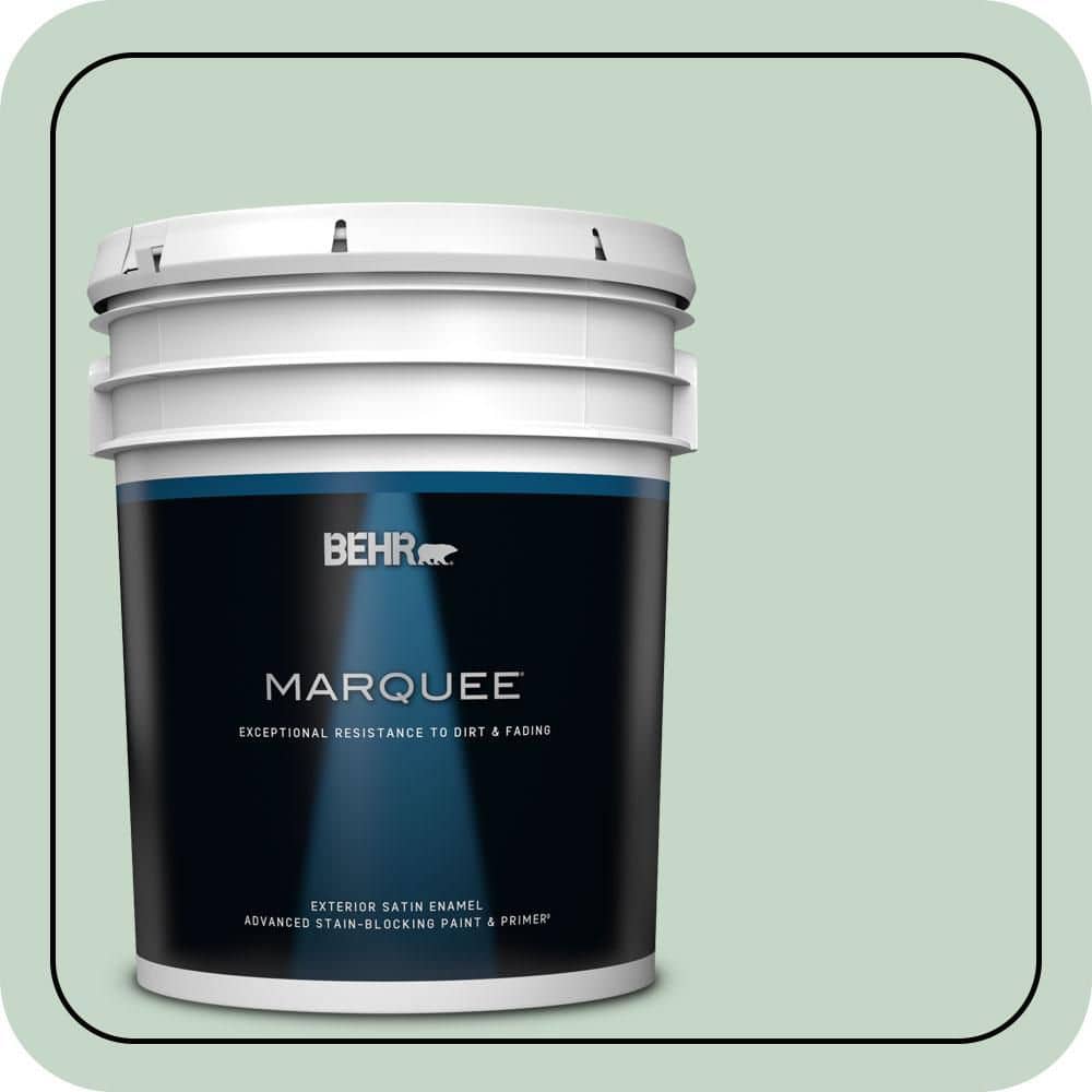 BEHR MARQUEE 5 gal. #S410-2 New Moss Satin Enamel Exterior Paint & Primer