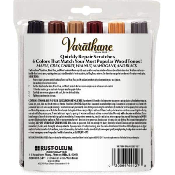 Varathane 0.78 oz. Wood Stain Warm Tone Flat Wood Stain Pencils and Markers Touch-Up Marker Kit (3)