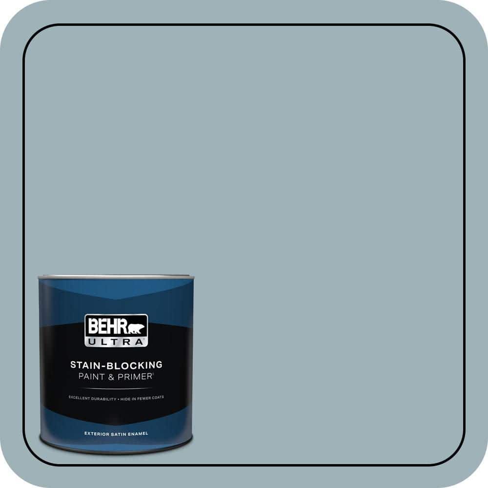 BEHR ULTRA 1 qt. #540E-3 Blue Fox Satin Enamel Exterior Paint & Primer