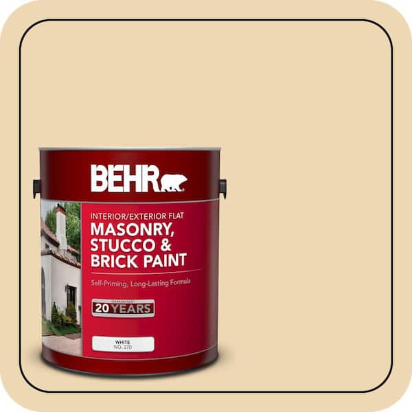 BEHR 1 gal. #PPU6-11 Hummus Flat Interior/Exterior Masonry, Stucco and Brick Paint (2)