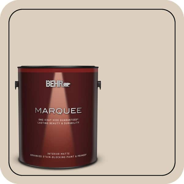 BEHR MARQUEE 1 gal. #OR-W07 Spanish Sand Matte Interior Paint & Primer (2)
