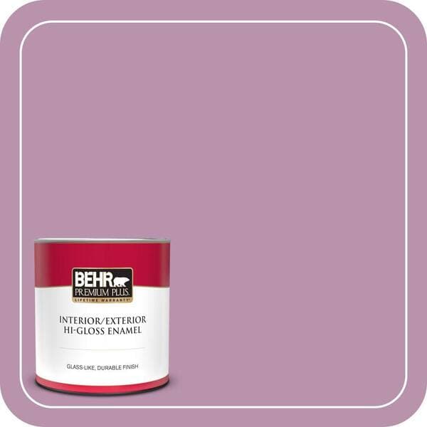 BEHR PREMIUM PLUS 1 qt. #680D-5 Bed of Roses Hi-Gloss Enamel Interior/Exterior Paint & Primer (2)