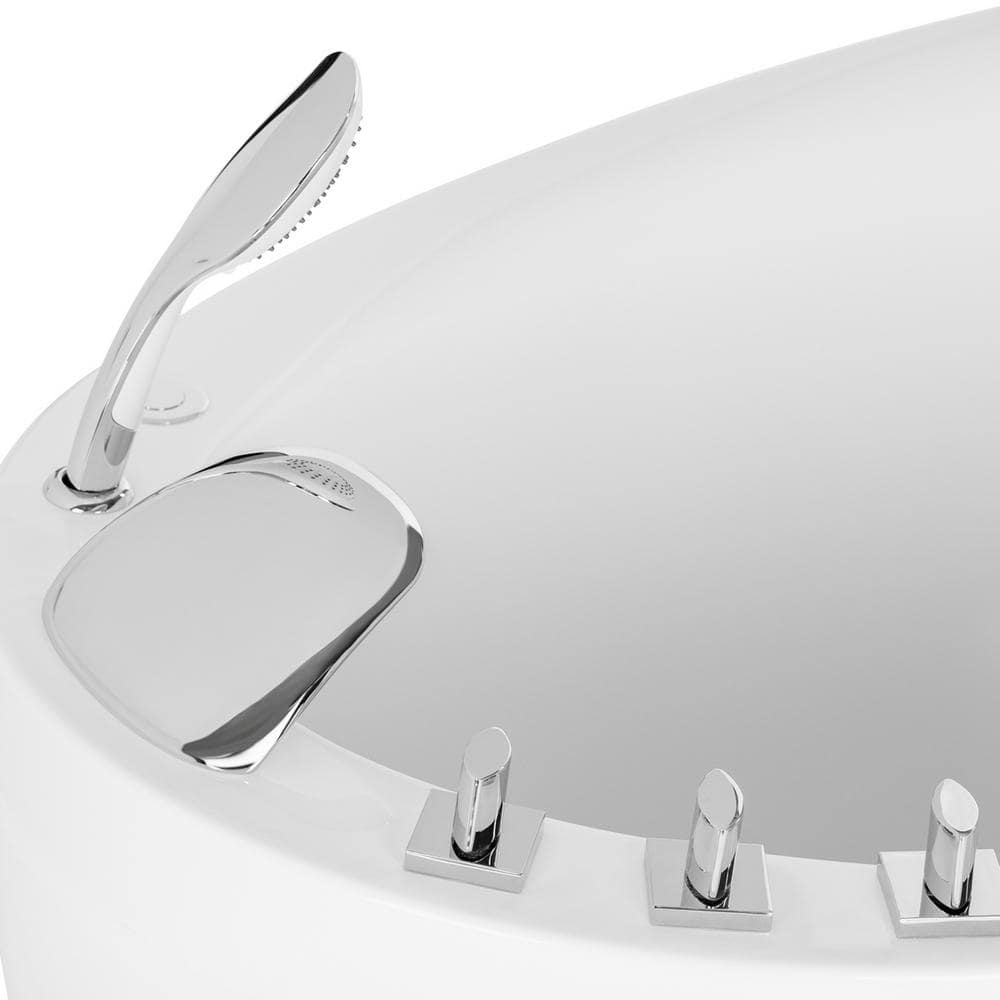 Empava 48 in. Acrylic Japanese Style Flatbottom Deep Soaking Freestanding Air Bath Bathtub in White with Seat and Hand Shower (3)