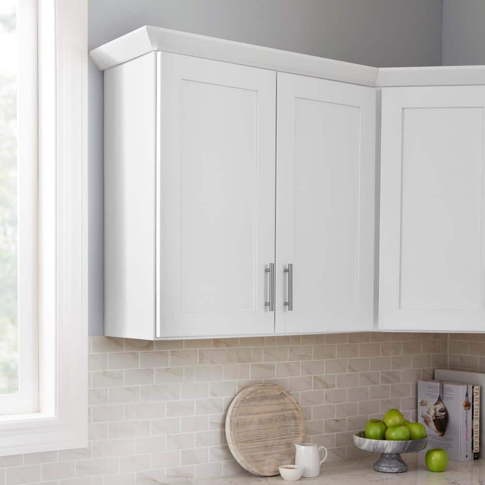 Hampton Bay Avondale 30 in. W x 12 in. D x 30 in. H Ready to Assemble Plywood Shaker Wall Kitchen Cabinet in Alpine White (3)