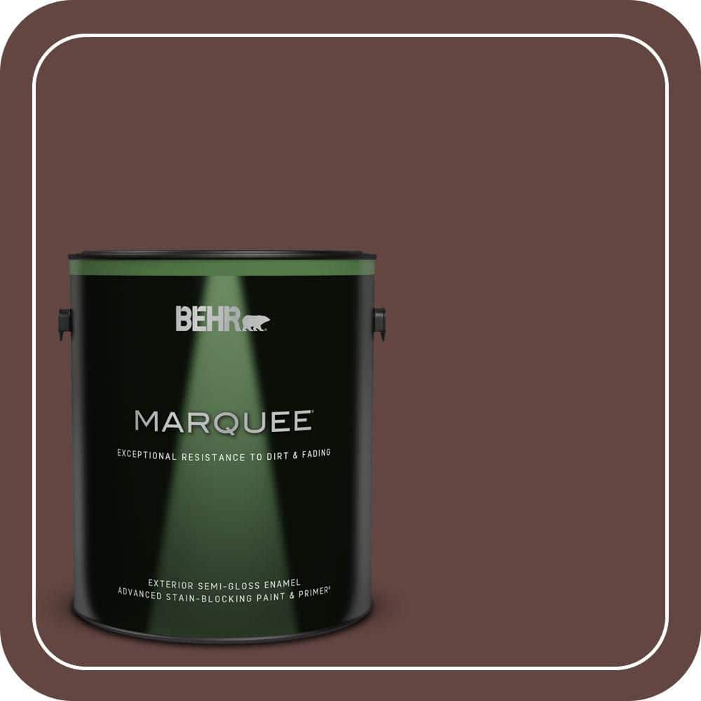 BEHR MARQUEE 1 gal. #PMD-62 Black Plum Semi-Gloss Enamel Exterior Paint & Primer