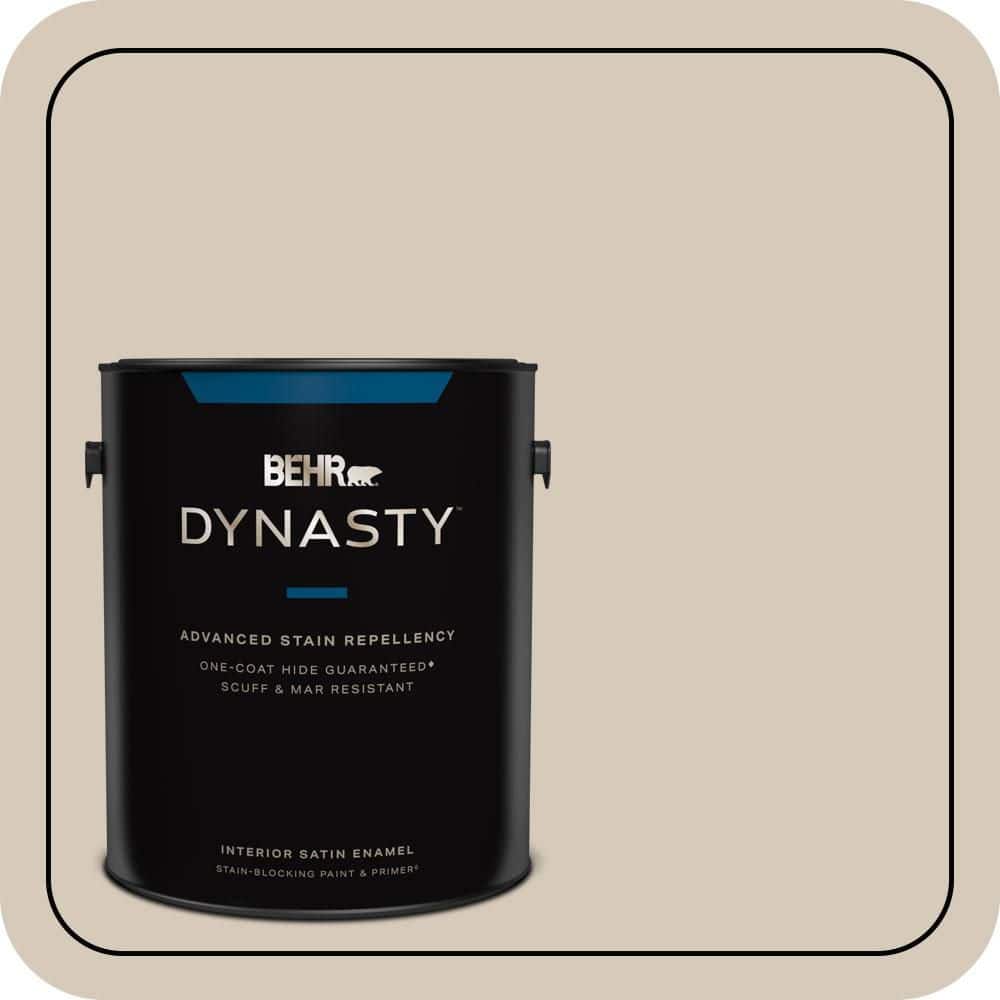 BEHR DYNASTY 1 gal. #PPU5-12 Almond Wisp Satin Enamel Interior Paint & Primer