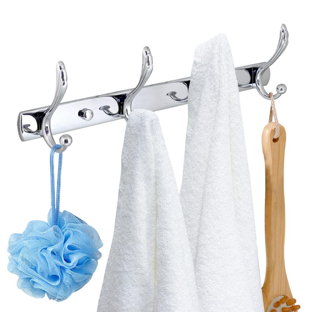 MODONA Large 4-Pronged Robe and Towel Hook in Polished Chrome (2)