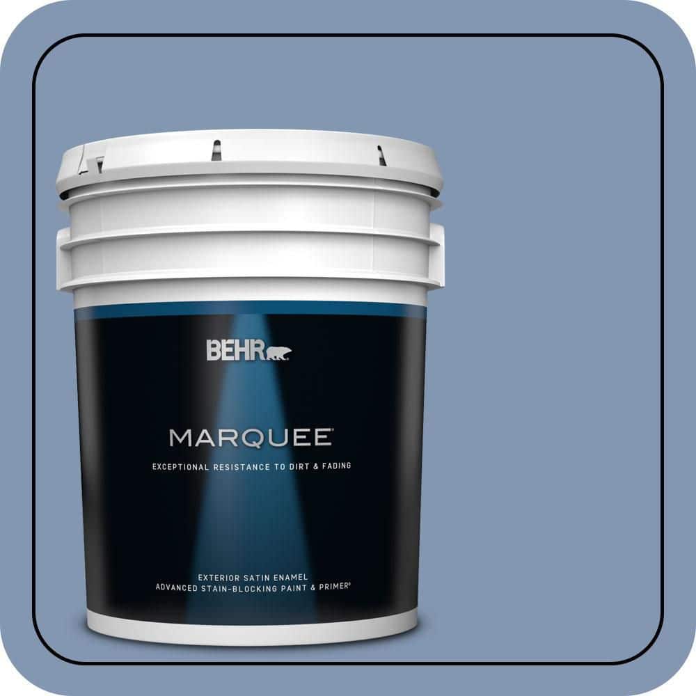 BEHR MARQUEE 5 gal. #S530-4 Jet Set Satin Enamel Exterior Paint & Primer