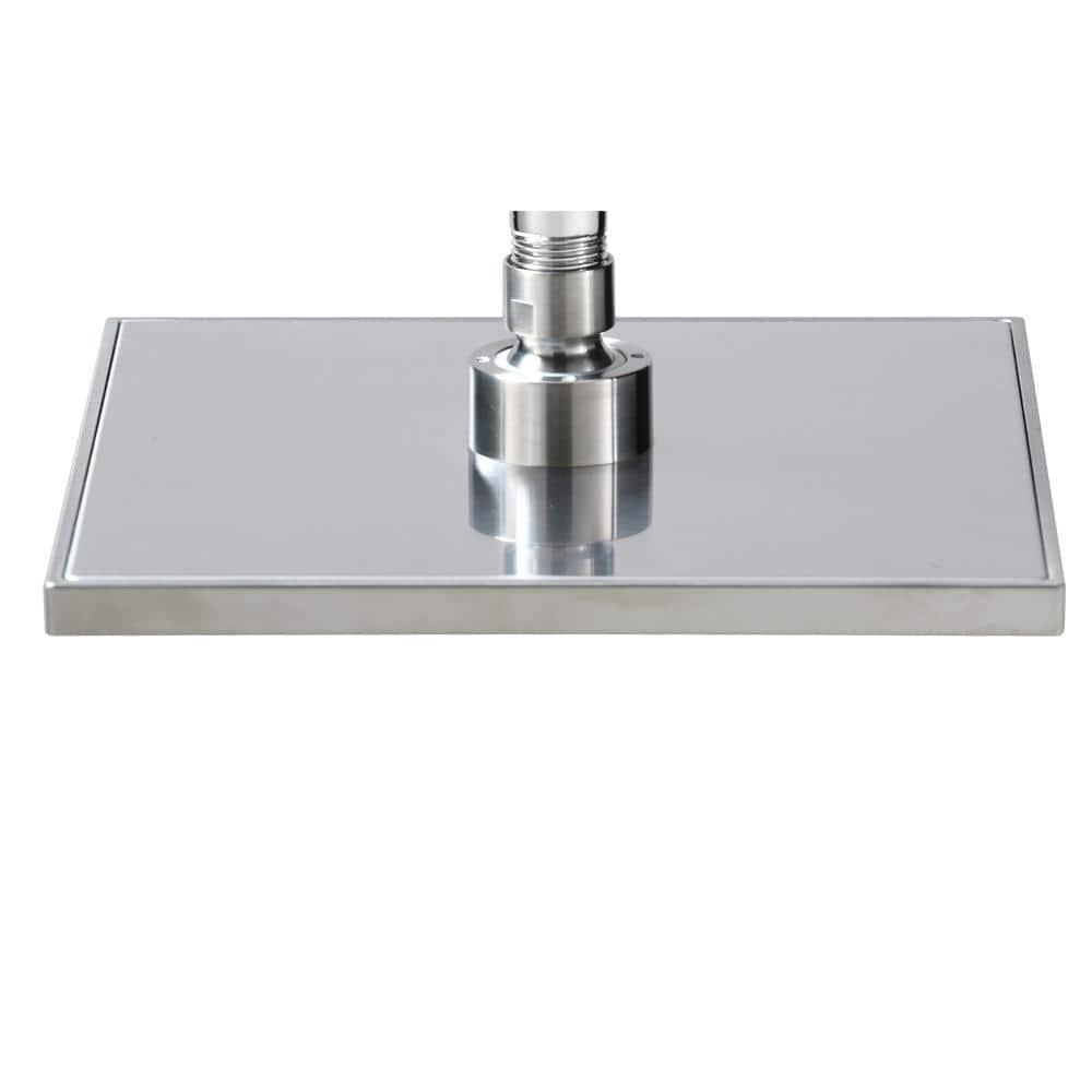 Glacier Bay Modern 1-Spray Pattern 8 in. Single Wall Mount Fixed Rain Shower Head in Brushed Nickel (4)