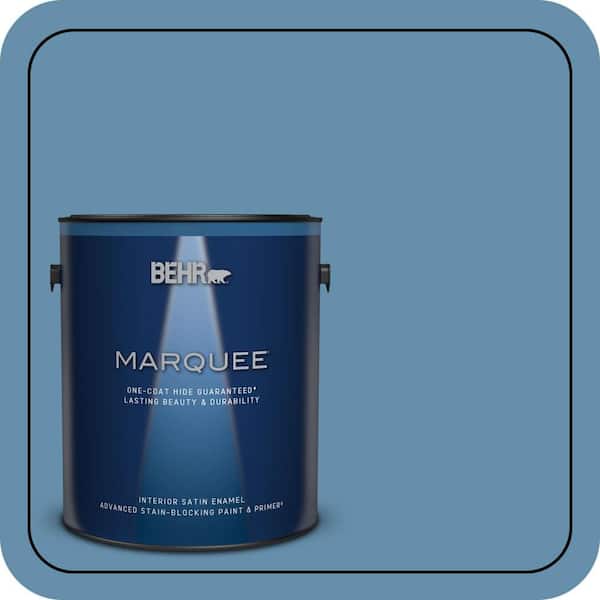 BEHR MARQUEE 1 gal. #S500-5 Treasure Map One-Coat Hide Satin Enamel Interior Paint & Primer (2)