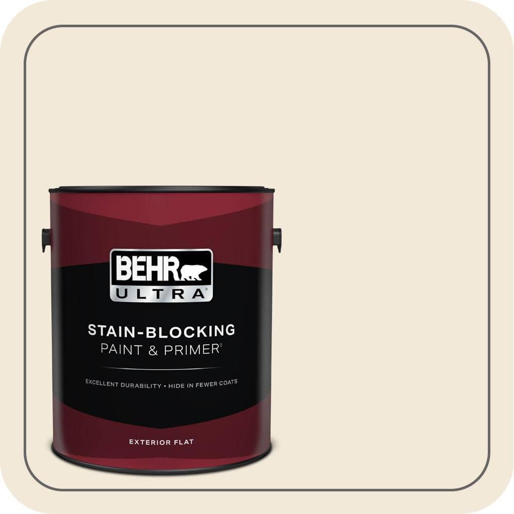 BEHR ULTRA 1 gal. #PPH-06 Rice Drink Flat Exterior Paint & Primer