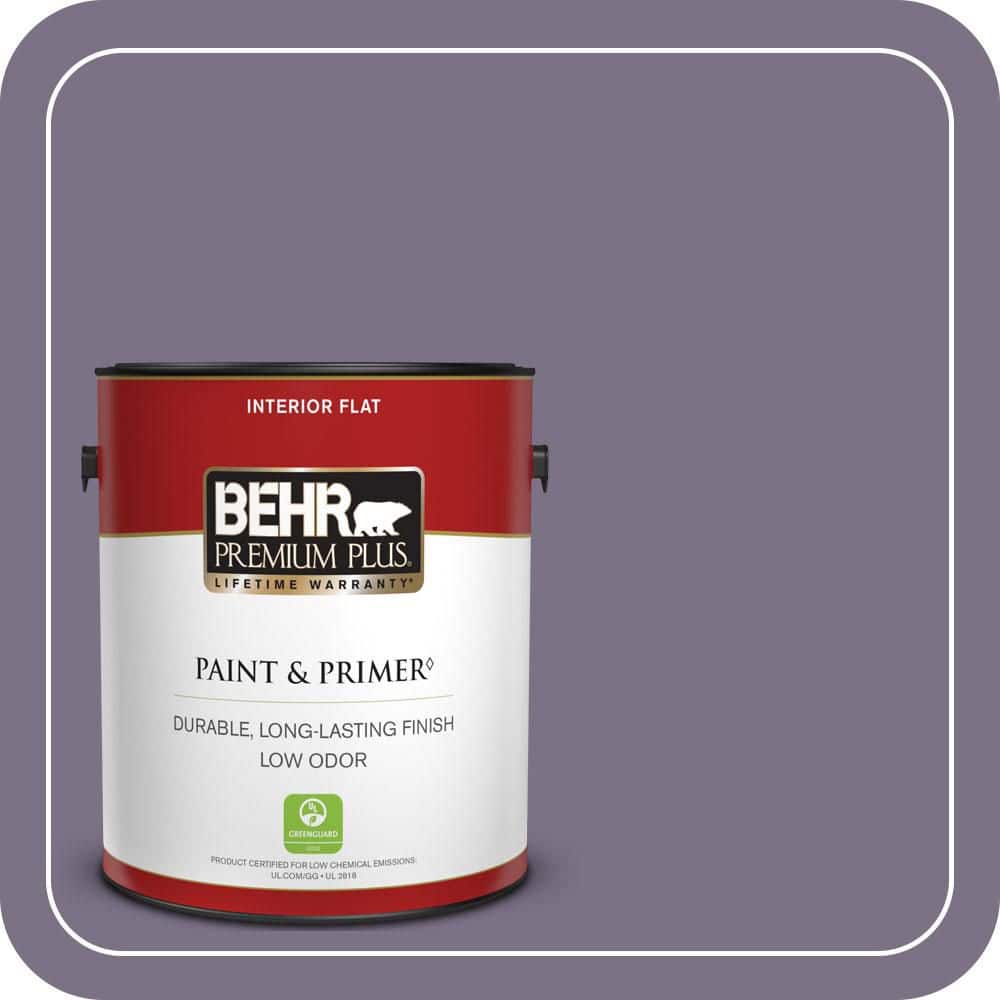 BEHR PREMIUM PLUS 1 gal. #660F-6 Peruvian Violet Flat Low Odor Interior Paint & Primer