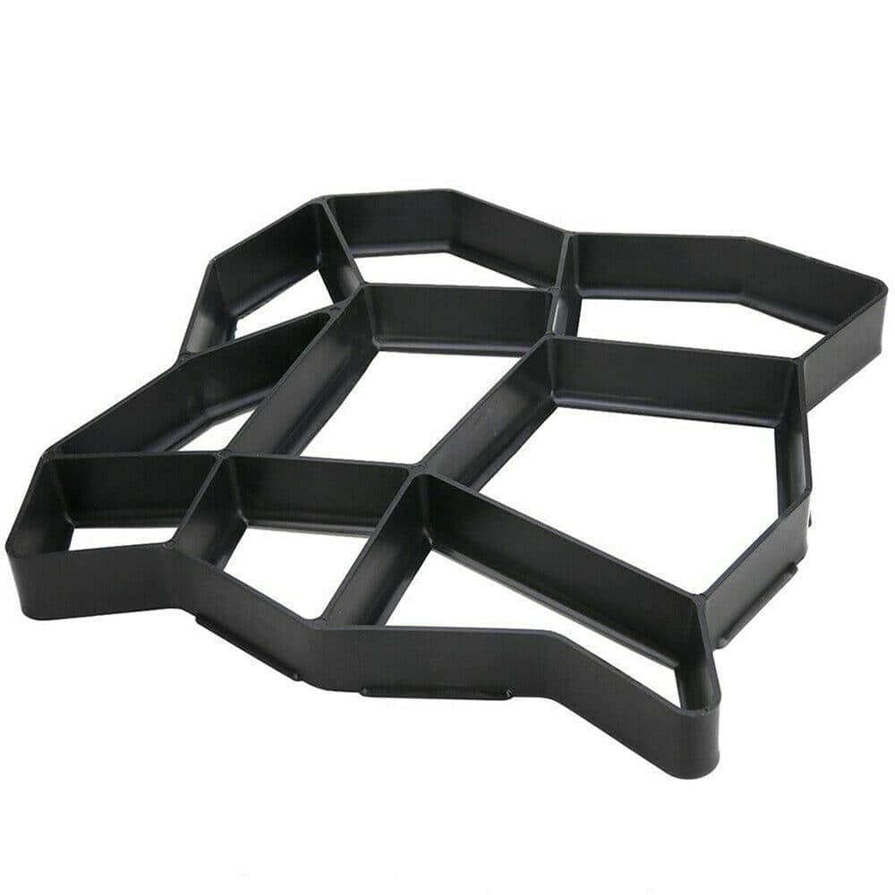 Wellco 17 in. x 17 in. Black Plastic Paver Mold Reusable Concrete Stepping Stone Paver Walk Way Mold for Patio, Lawn and Garden (1)