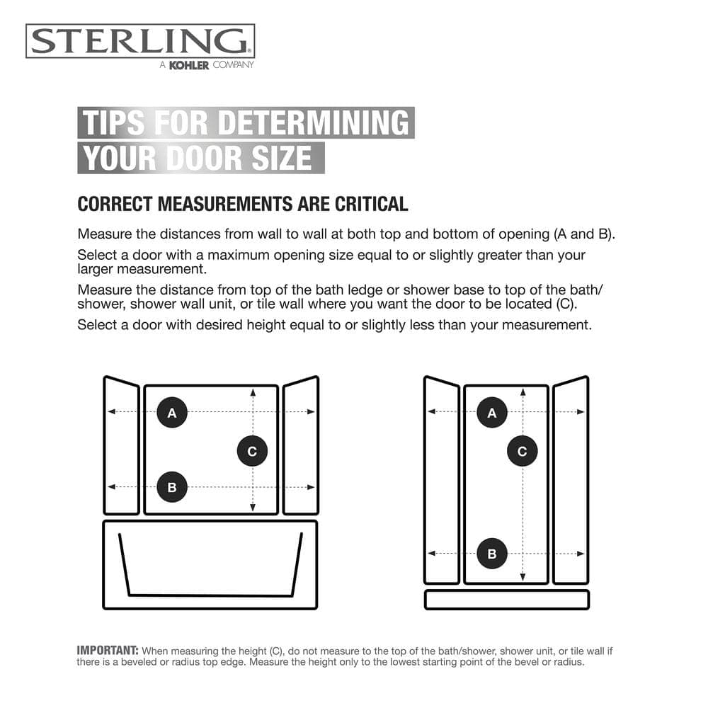 Sterling Deluxe 55-60 in. W x 70 in. H Framed Sliding Shower Door in Silver with 1/8 in. Thick Rain Tempered Glass (4)