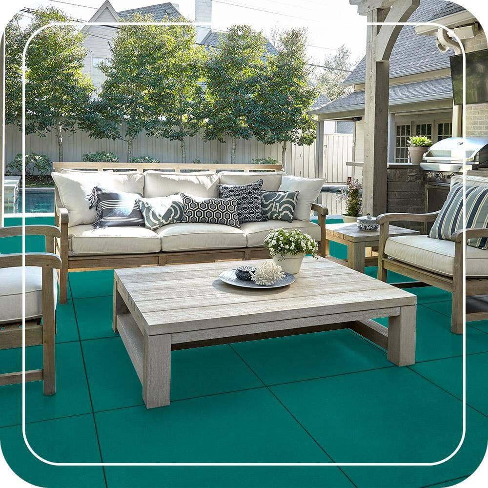 BEHR PREMIUM 1 gal. #M450-6 Bubble Turquoise Textured Low-Lustre Enamel Interior/Exterior Porch and Patio Anti-Slip Floor Paint (4)