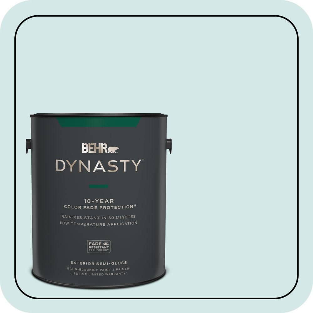 BEHR DYNASTY 1 gal. #T14-5 Sky Blue Semi-Gloss Exterior Stain-Blocking Paint & Primer