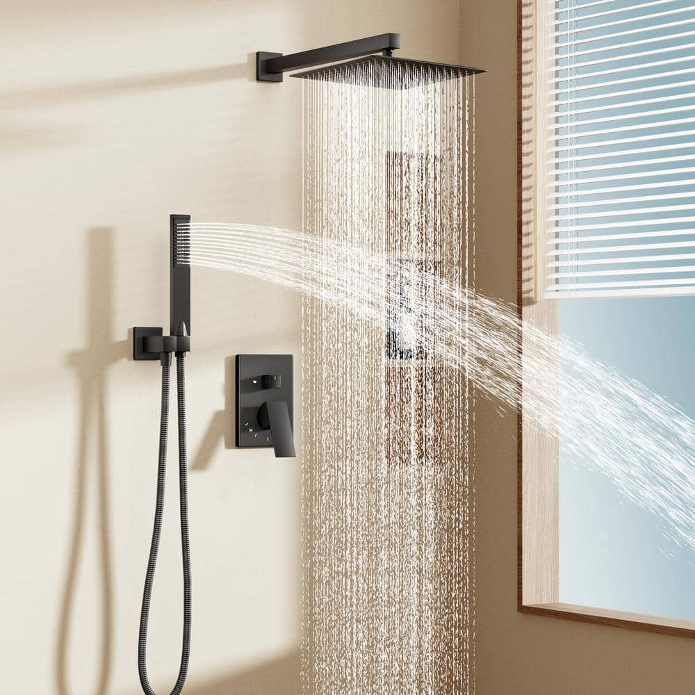 KES Single Handle 3-Spray Shower Faucet 8 GPM with Pressure Balance, Anti Scald