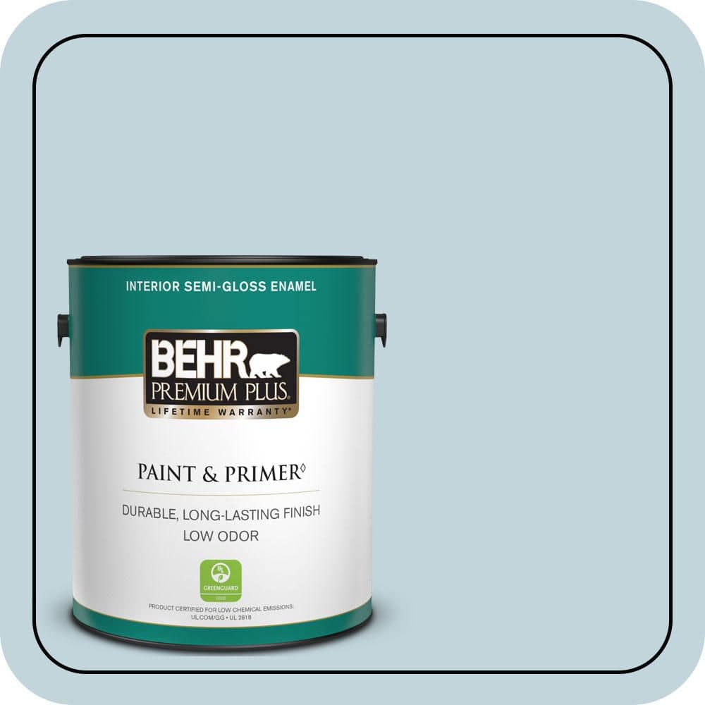BEHR PREMIUM PLUS 1 gal. #S470-1 Cloudy Sky Semi-Gloss Enamel Low Odor Interior Paint & Primer